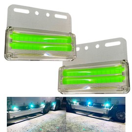 Discover winds Super Dazzling Downlight! Marker Lamp, 24 V, COB Chip, Surface Luminous, Bright, Side Marker, Truck, Set of 2, Light Green