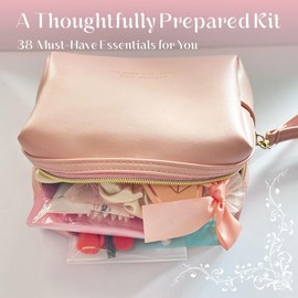 Wedding Emergency Kit for Bride, 38 Pcs Wedding Essential Items for Bride or Daily, Bridal Survival Set with Makeup Bag, Travel Essentials, Wedding Day Must Haves(Beige)