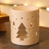 White Christmas Tree-Snowflake Ceramic Decor Wax Melt Burner Tea Light