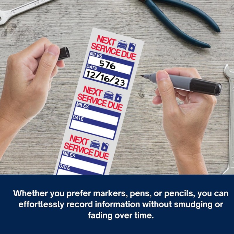PERFORMORE 300 Pcs Oil Change Stickers – 2” x 2”