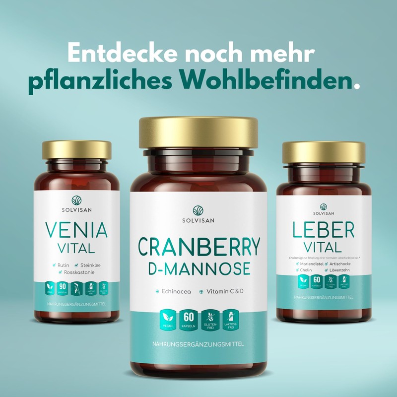 Solvisan Cranberry D-mannose for bladder and urinary tract - supplemented