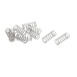 sourcingmap 0.6mmx8mmx20mm 304 Stainless Steel Compression Springs Silver Tone 10pcs