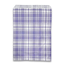 888 Display USA, Inc 100 pcs of 6” x 9” Plaid-Lavender Paper Gift Bags – Shopping/Sales/Tote Bags