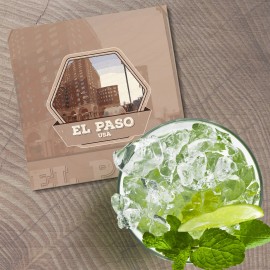 Unbranded El Paso City USA Grunge Vintage Travel 4'' X 4'' Square Wooden Coaster