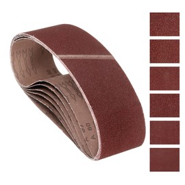 Kozelo 6 Pcs Sanding Belts 6 x 48 Inch 60/80/120/150/240/400 Grit Aluminum Oxide Abrasive Sandpaper for Belt Sander Metal Grinding Wood Working Weld Rust Removal Deburring