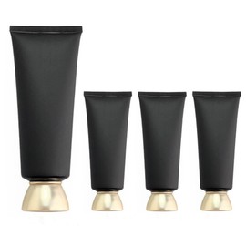 aspire 4 Pack 3.4 oz / 100 ml Black Cosmetic Cream Soft Tube with Twist Cap