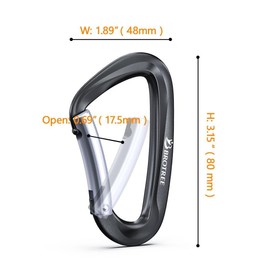 BROTREE Locking Carabiner Clips 12KN (1200 kg) Heavy Duty Carabiners for Hammock, Camping, Hiking, Backpack and More (2 or 4 Packs)
