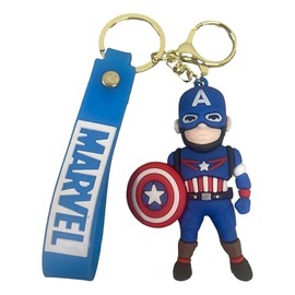 TCB Creations Captain Superhero America 3D Character Silicone Charm Keychain