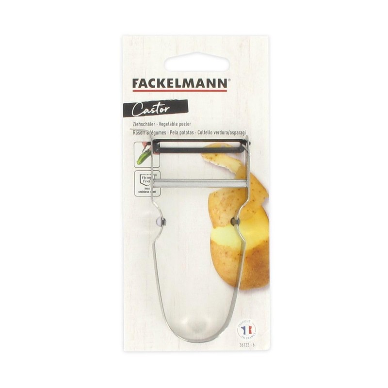 Fackelmann 36122 Castor Vegetable Shaver, Peeler, Vegetable Peeler, Stainless Steel,