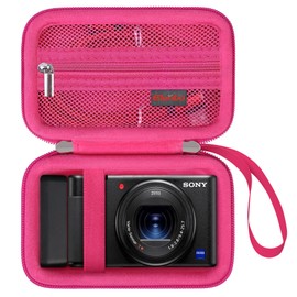 Elonbo Carrying Case for Sony ZV-1F/ ZV-1 II/ZV-1 Vlog Digital Camera for Content Creators, Sony ZV1 Vlogging Camera Hard Travel Bag, Mesh Pocket fits Battery Card Reader Cable, Raspberry