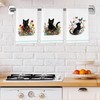 Peryiter 6 Pcs Black Cat Kitchen Dish Towel Funny Decorative