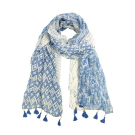 Andiker Women's Summer Scarf, Silk Scarf for Evening Dress, Sandy, Beach, Wedding, blue