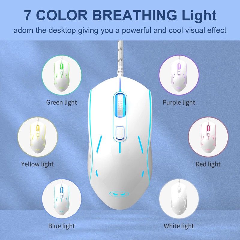 MageGee RGB Gaming Keyboard and Mouse Combo, GK980 Wired Backlit