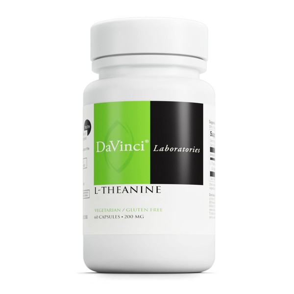 DAVINCI Labs L-Theanine - Dietary Supplement to Help with Concentration, Focus, Relaxation and Irritability* - with 200 mg L-Theanine per Serving - 60 Vegetarian Capsules