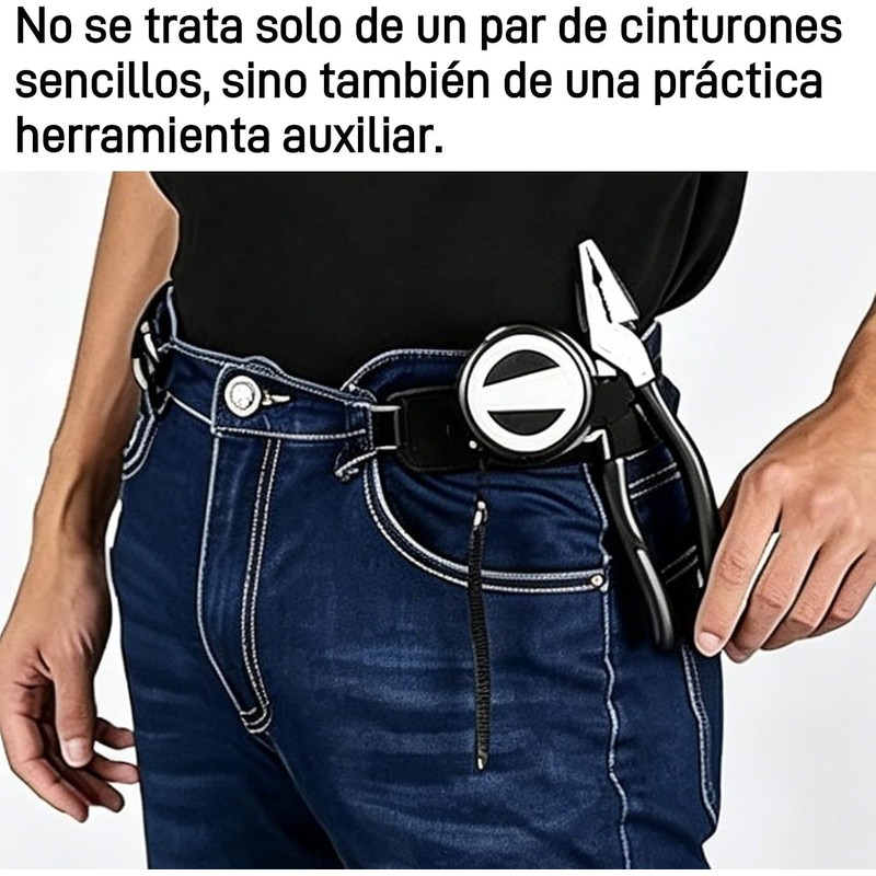 Cinturón sin hebilla unisex – Pack 2 piezas Marrón de