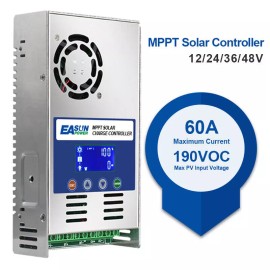 Easun power MPPT 60AMP Solar Charge Controller For 12V/24V /36V/48V DC Battery Regulator