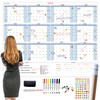 CLEVER CLEAN Large Dry Erase Wall Calendar 5 Feet- 48"x60"