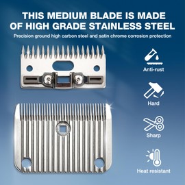 YAZIYIR A2/AC Medium Blade 2.5mm (3/32”) Cut Length, Fits Equine and General Livestock, Compatible with Lister Star/Legend/Liberty/Fusion Animal Clippers