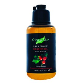 Organio Rosehip Oil Cold Pressed 100% Pure Natural Virgin Rose Hip Face,Skin Oil (Without Pump, 100ml), Yellow, 100 ml (Pack of 1)