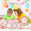 SKTMH 68Pcs Strawberry Birthday Party Supplies Strawberry Party Tableware Strawberry