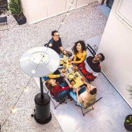 Nuu Garden Outdoor Propane Patio Heater, 46,000 BTU Gas Outdoor Heater with Detachable Wheels, Portable Heater with Waterproof Cover for Garden, Terrace, Backyard, Porch, Bronze