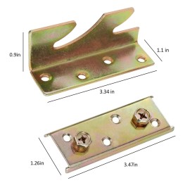Fulycin 4 Pack Bed Rail Brackets - Heavy Duty Wooden Bed Frame Connectors with Screws