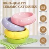 UEUEAHA Ceramic Cat Food Bowl Set of 2,Flower Anti Whisker