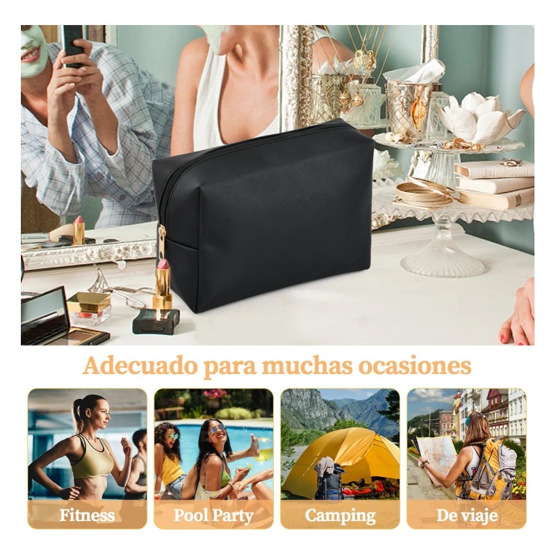 Bolsas De Cosméticos De Viaje Portátil Con Cremallera Negro