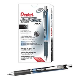 Pentel EnerGel RTX Roller Ball Retractable Gel Pen, Black Ink, Fine (BLN75-A)