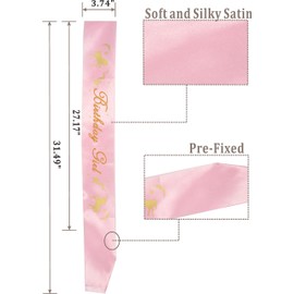 MEANT2TOBE Unicorn Headband and Pink Satin Sash | Unicorn Birthday Party Supplies Favors | Christmas Gifts | Unicorn Headband and Punk Satin Sash | Unicorn Birthday Party Supplies (Pink)