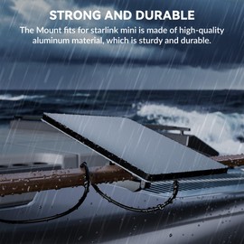 Starlink Mini Mount for Roof Rack - Aircraft Aluminum Clamp-On Mounting Kit for Pole/Roof/RV/Truck Camper/Railing Use, 500lb Capacity, 70mph Windproof, Tool-Free Installation Starlink Mini Accessories