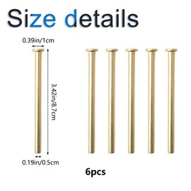 INCREWAY Door Hinge Pins, 6PCS Residential Door Hinge Pins 3.5 Inches Durable Modern Style Hinge Pins for Interior Door Security Replacement, Gold