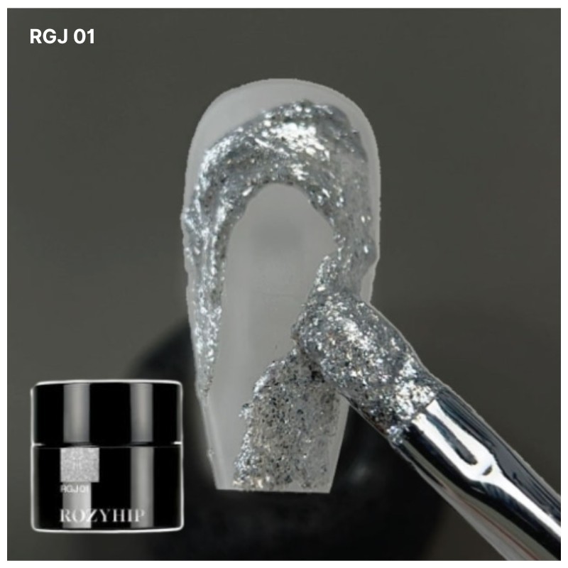 ROZYHIP Siver Collection Metallic Style Gel Nail 10ml, Color:RYJ01