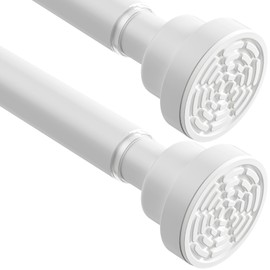 Tension Curtain Rod 30 To 64 Inch White Tension Rods Adjustable Spring Loaded Curtain Rods 7/8" Curtain Rods No Drilling Tension Rods For Windows Bedroom Closet Doorway Door 2pcs