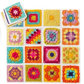 The Granny Squares Card Deck, 50 Mix and Match Designs Crochet Kit, Funny and Fabulous Knitting Kit for Beginners Adults, Knitted Pattern Cards Set for Blanket, 50 Crochet Patterns and Guide