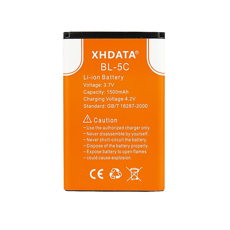 XHDATA BL-5C Battery 3.7V 1500mAh Rechargeable Battery Large Capacity for