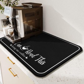 Kuyig Home Coffee Bar Mat for Countertops 23inx15in,Absorbent Hide Stain Anti-Slip Cafe Bar Accessories Fit Under Coffee Machine Mat,Dish Drying mats for Kitchen Counter