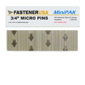 3/4" Micro PIN Nails 23GA 304SS 1,000ct