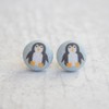 Penguin Fabric Button Earrings
