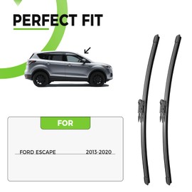 PARRATI Wiper Blades Fit for Ford Escape 2013-2020，All-Weather Durability, Easy Clip-On Installation(Front wipers)