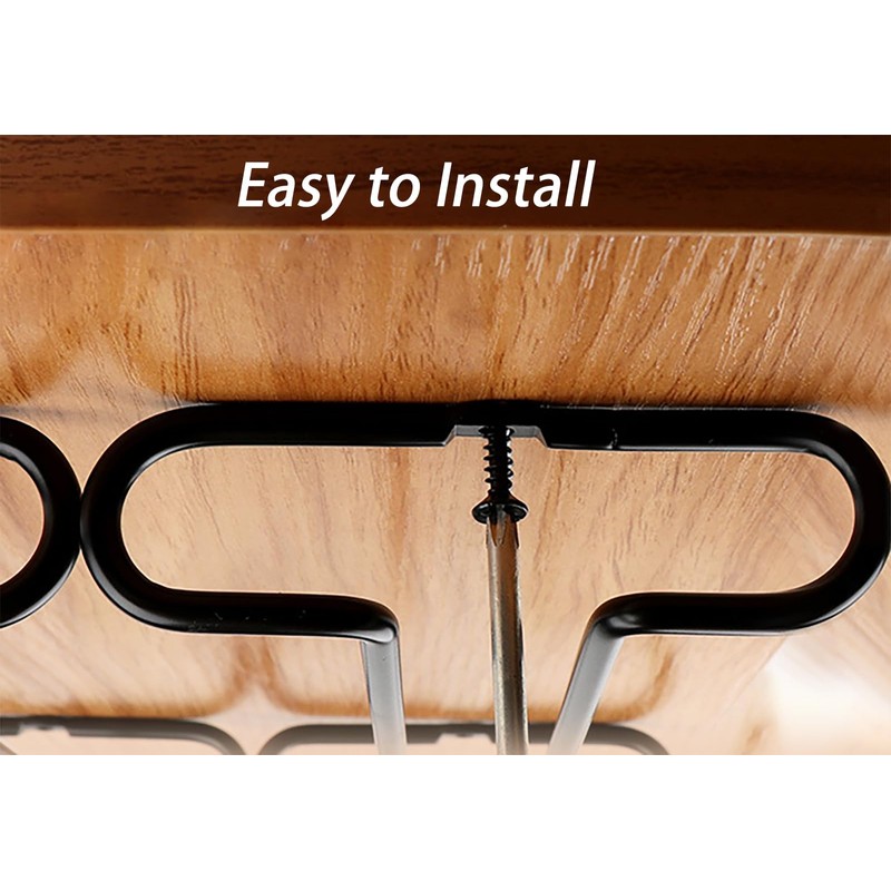 GeLive 7 Inch Wine Glass Holder Under Cabinet Stemware Rack