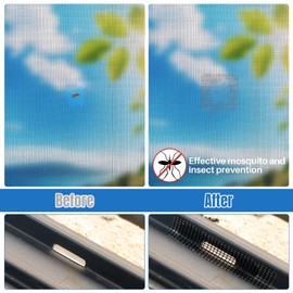 MAQIHAN 16 Sheets Window Screen Repair Kit - Black Self-Adhesive Screen Patch Repair Kit, 4 Sizes Patches Mesh Tape for Mesh Screens Door, Window Drain Holes, Strong Adhesion Easy to Use