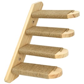 VANLAN Cat Climbing Shelf Wall Mounted, Cat Wall Steps Shelves Cat Stairs Ladder Four Step Cat Stairway with Jute Scratching for Cats Perch Platform Supplies (1 Cat Stair)