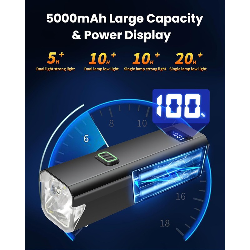 Bicycle Light Waterproof Bike Lamp Type-C Charging MTB Road Cycling