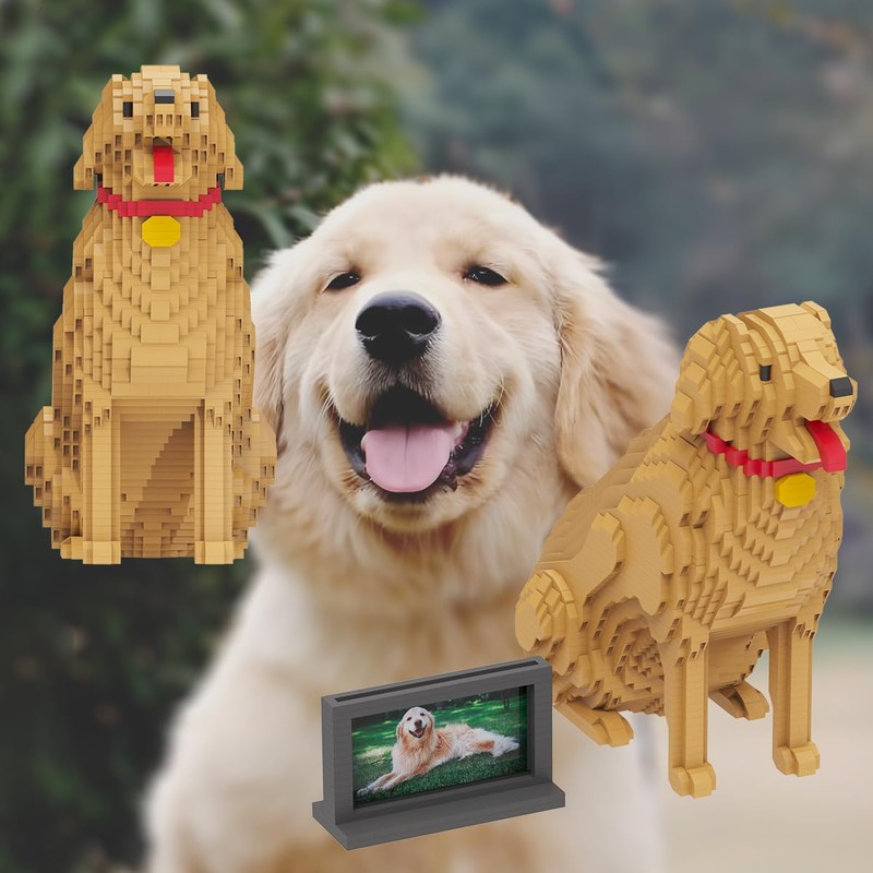 HONLANCH Animal Dog Series Golden Retriever Micro Building Blocks Set(2929PCS)