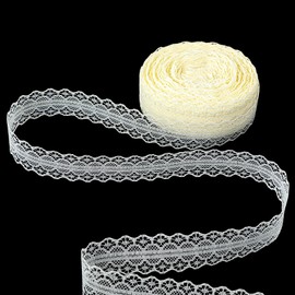 33 Yards Beige Lace Ribbon Roll, Gift Wrapping, Wide Sewing Laces Ribbons Flower Fabric Trim Sewing Crafts Laces for Gift Wrapping Crafts Bridal Wedding Birthday Christmas Party, 1.1 Inches