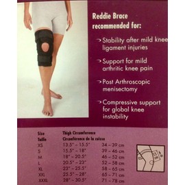 79-82392 Brace Knee Reddie Black Neoprene 13.5-15.5" Xs Hinged Part# 79-82392.