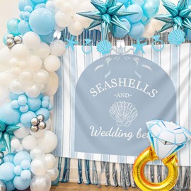 JeVenis Seashells and Wedding Bells Banner Last Toast on the Coast Sign Beach Bachelorette Decorations Coastal Bridal Shower Party Decorations Beach Theme Bachelorette Party Decor