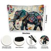2 Pcs Bohemian Style Elephant Makeup Bag With Zipper, Ethnic