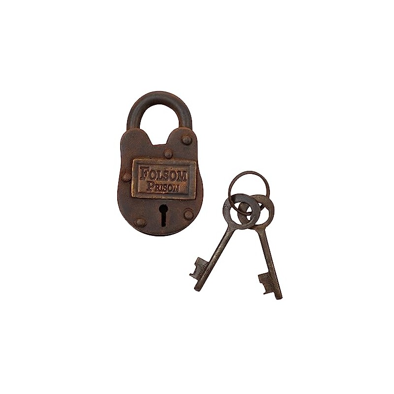 Artisan Owl Cast Iron Folsom Prison Padlock with 2 Working